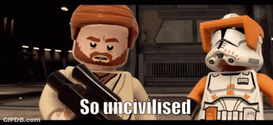 Obi Wan Kenobi Lego Star Wars So Uncivilised GIF