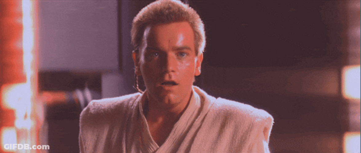 Obi Wan Kenobi Shouting No In Starwars GIF