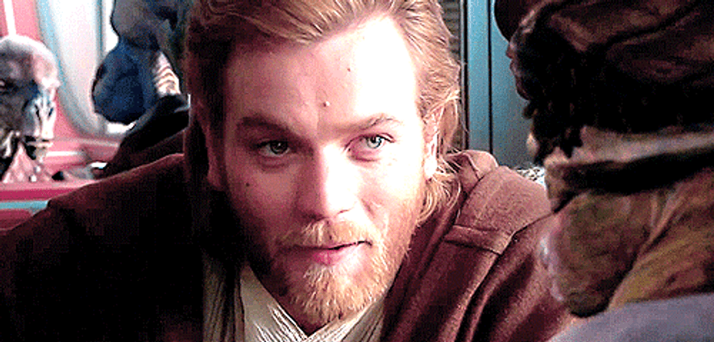 Obi Wan Kenobi Smiling  In Starwars Movie GIF
