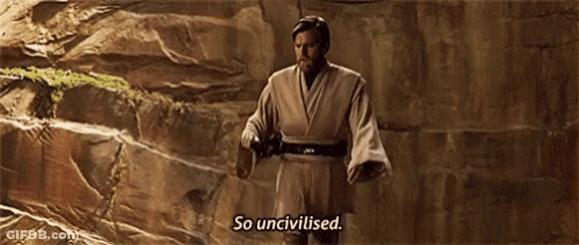 Obi Wan Throwing Gun Away GIF