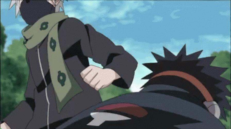 Obito And Kakashi Fighting GIF