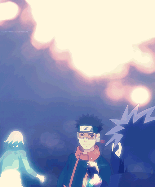 Obito Uchiha Smiling At Kakashi Hatake GIF