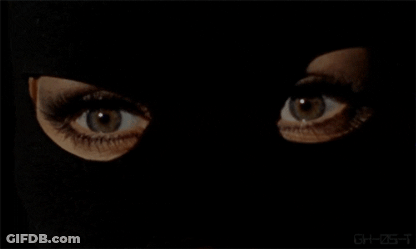Observing Eyes Ski Mask On GIF