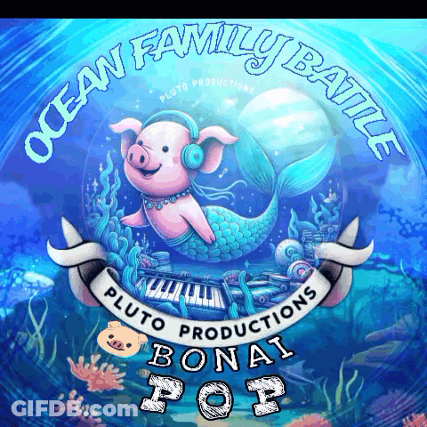 Ocean Family Battle Poster With Pig GIF