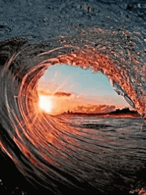 Ocean Wave Sunrise Background GIF