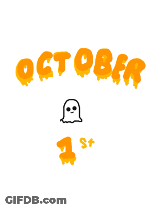 October 1St Cartoon Ghost Melting Script GIF