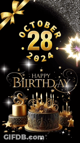 October 28Th Birthday Cake GIF