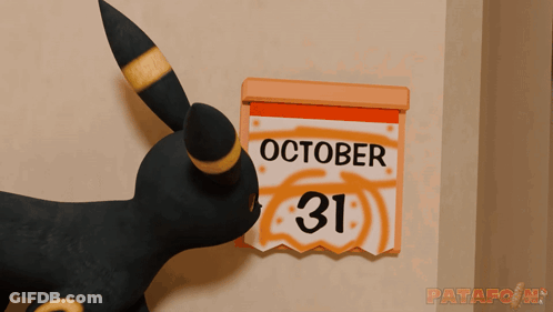 October 31 Is Written On A Calendar Next To A Black Animal GIF