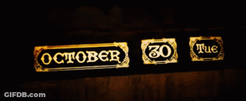 October 31 Sign With Pumpkin GIF