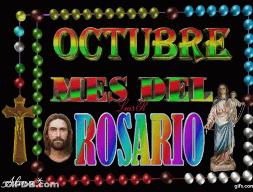 October Mes Del Rosario Colorful Poster GIF