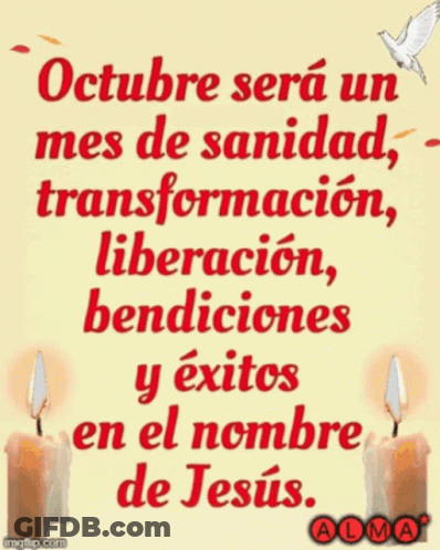 October Month Of Sanity Transformation Liberation Bendiciones Y Exitos En El Nombre De Jesus GIF