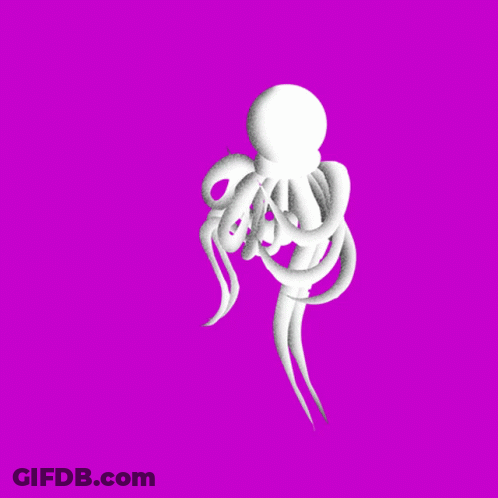 Octopus Drawing On Pink Background GIF