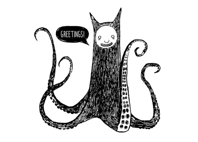 Octopus Greetings Animation GIF
