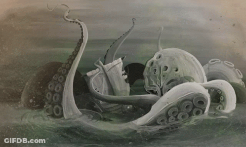 Octopus Painting With Many Tentacles GIF