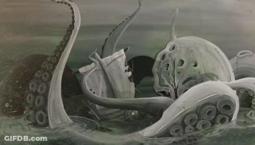 Octopus Painting With Many Tentacles GIF