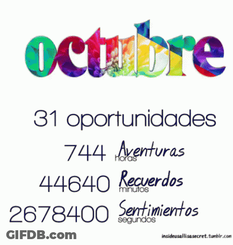 Octubre In Colorful Font GIF