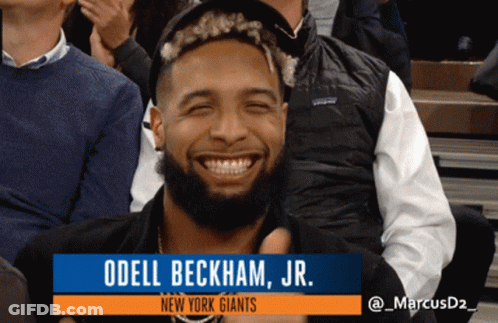 Odell Beckham Jr. New York Giants Smiling In Crowd GIF
