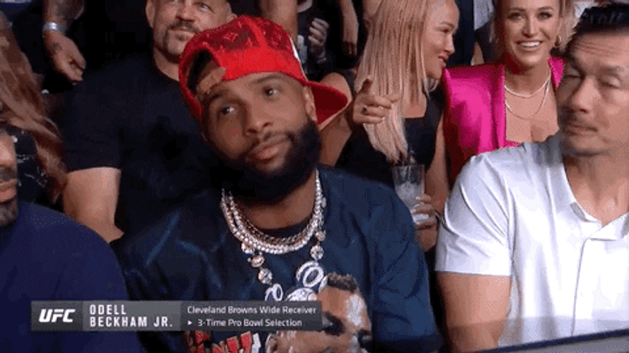 Odell Beckham Jr Show Off His Necklace GIF