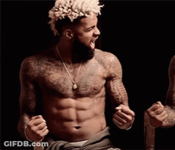Odell Beckham Jr Shows Off Six Pack Abs GIF
