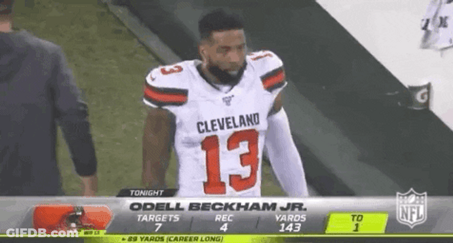 Odell Beckham Jr Walking While Doing Peace Sign GIF