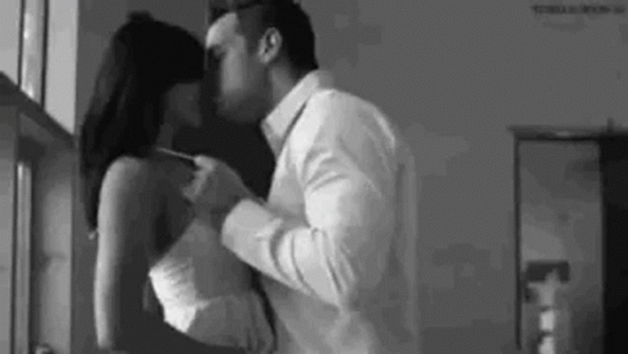 Office Couple Rough Kiss GIF