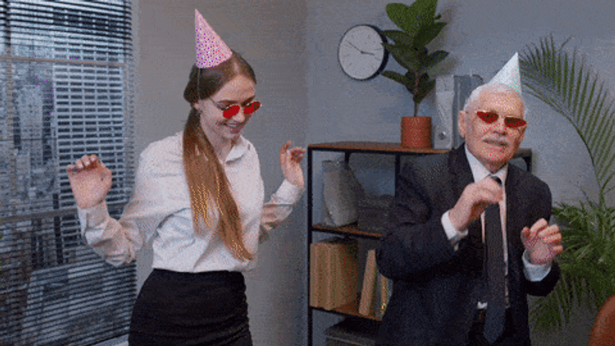 Office Dance Party Happy Birthday Boss GIF
