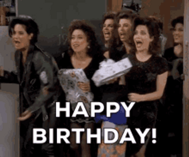 Office Girls Happy Birthday Boss Celebrate Surprise GIF