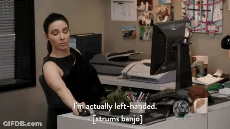 Office Lady Left Handed GIF