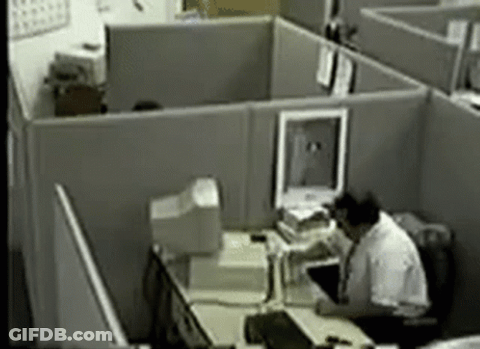 Office Man Hitting Keyboard GIF