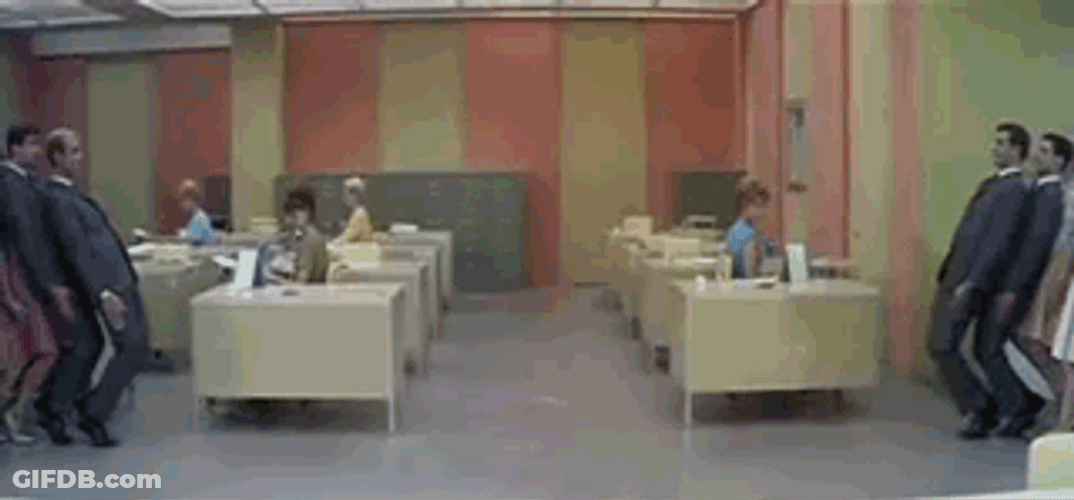 Office Party Fall In Line GIF
