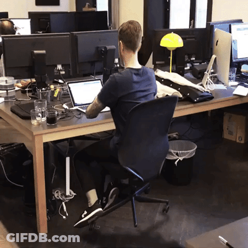 Office Prank 3D Man Working GIF