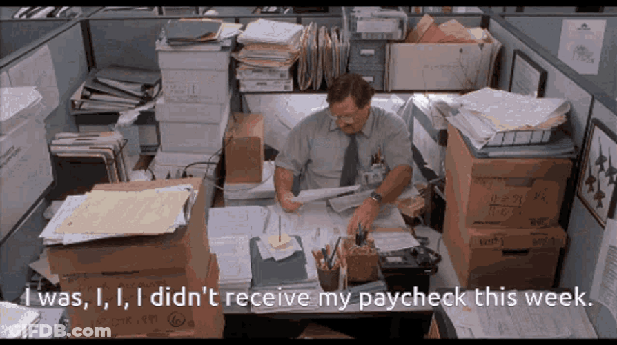 Office Space Milton Waddams Did Not Get Paycheck GIF