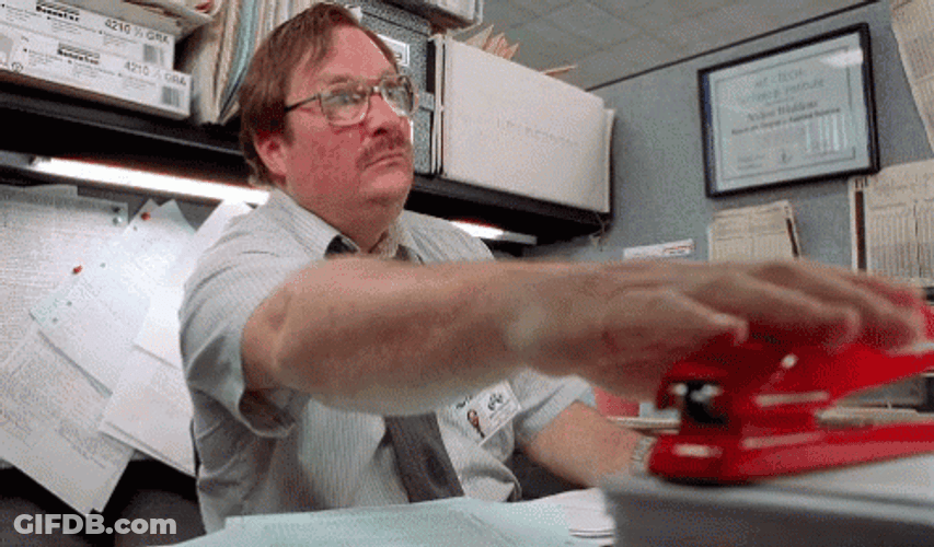 Office Space Milton Waddams Getting His Stapler GIF
