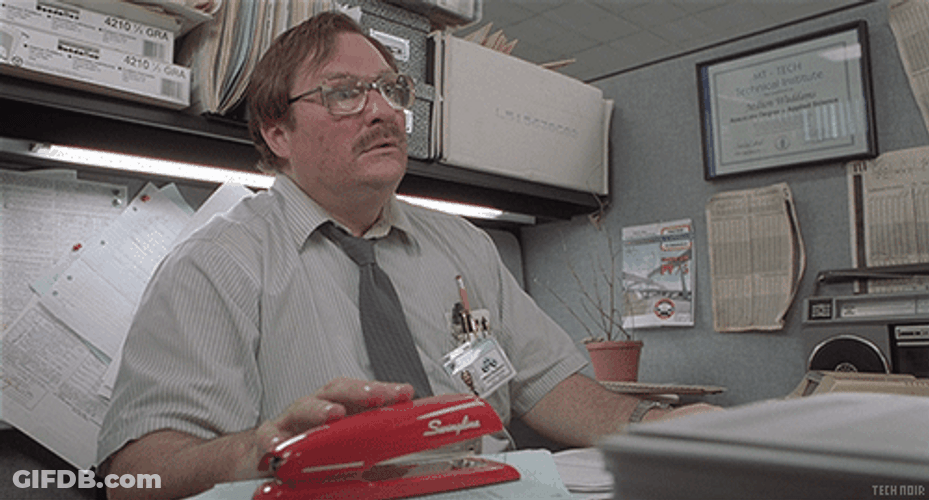 Office Space My Precious Red Stapler GIF