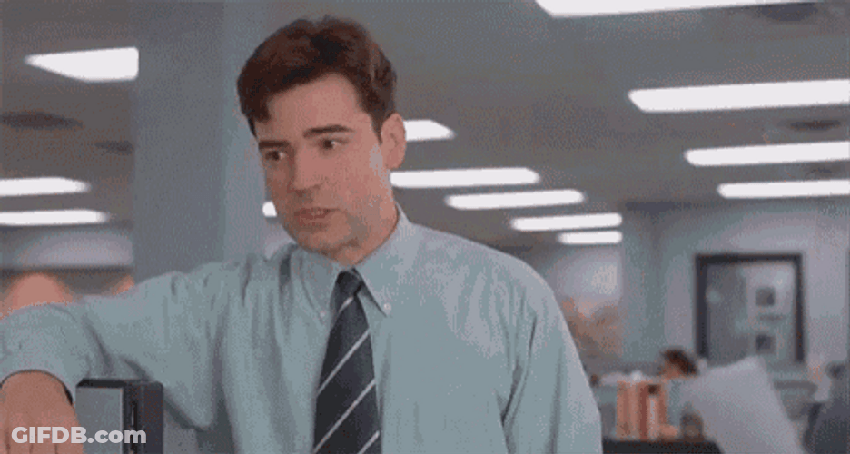 Office Space Peter Gibbons Monday Sickness GIF