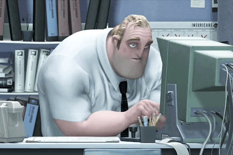 Office Work Mr. Incredible GIF