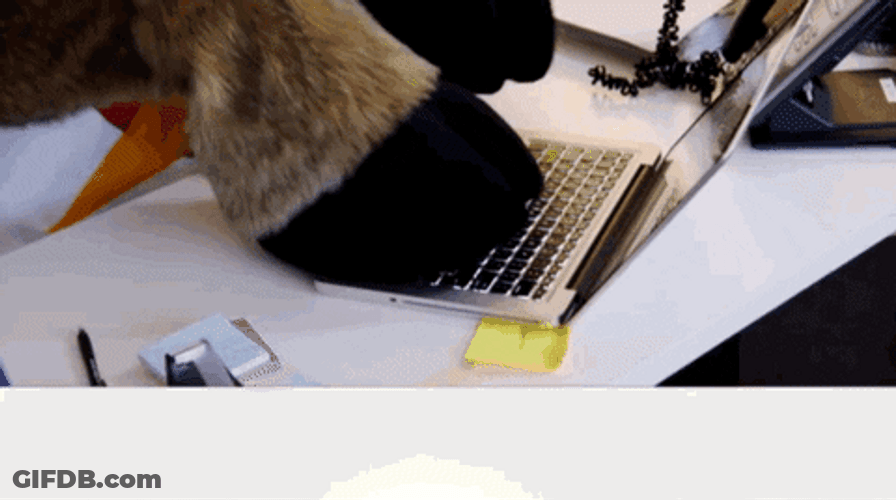 Office Working Goat Mascot GIF