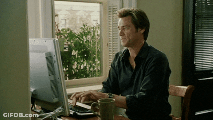 Office Working Jim Carrey Typing GIF