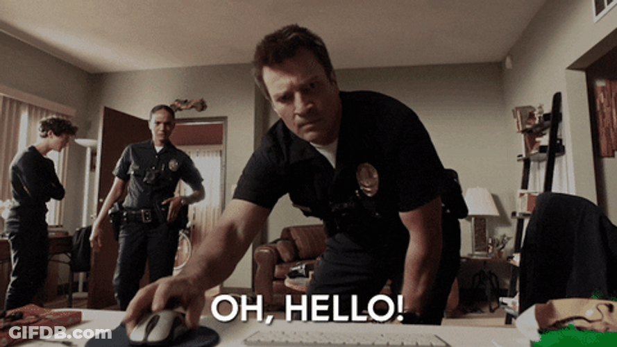 Officer Nathan Fillion Oh Hello GIF