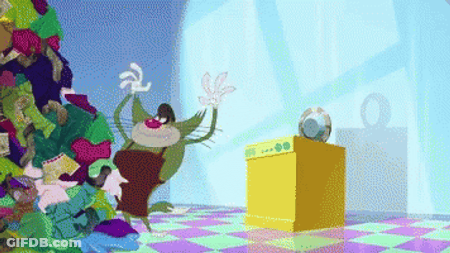 Oggy And The Cockroaches Jack Doing Laundry GIF