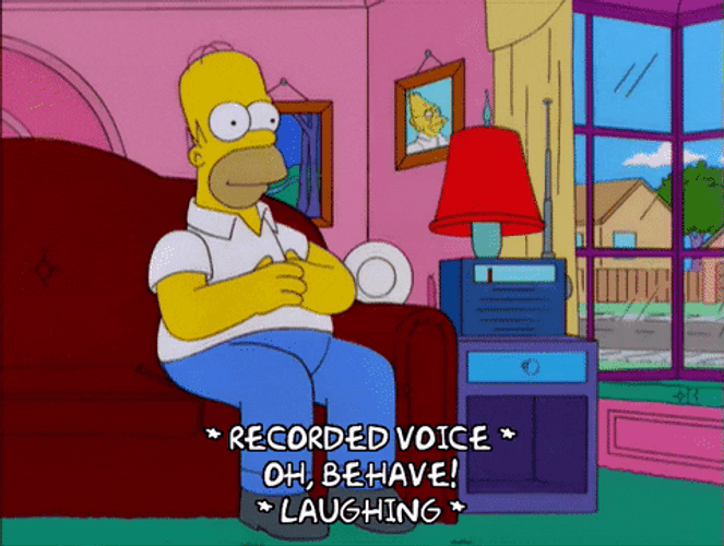 Oh Behave Homer Simpson Laughing GIF