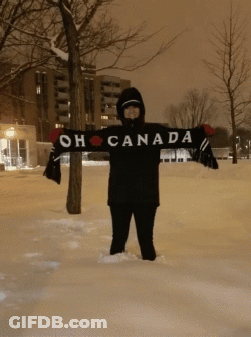 Oh Canada Funny Angel Snow GIF