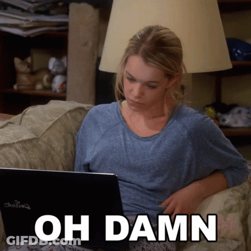 Oh Damn Depressed Lady Using Laptop GIF