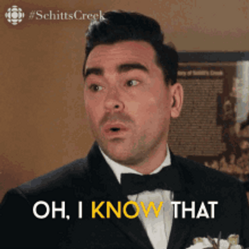 Oh I Know That Dan Levy Schitt's Creek GIF