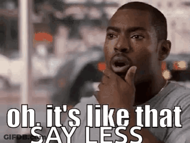 Oh It's Like Say Less GIF