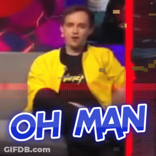 Oh Man Frustrated Reaction Man Shaking Head GIF