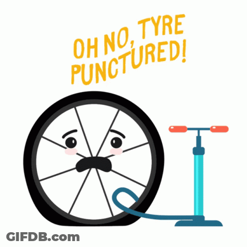 Oh No Tyre Punctured GIF