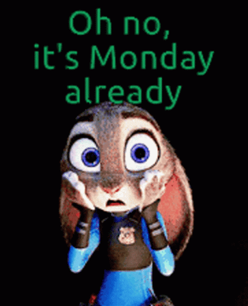 Oh No Welcome To Monday Judy Hopps GIF