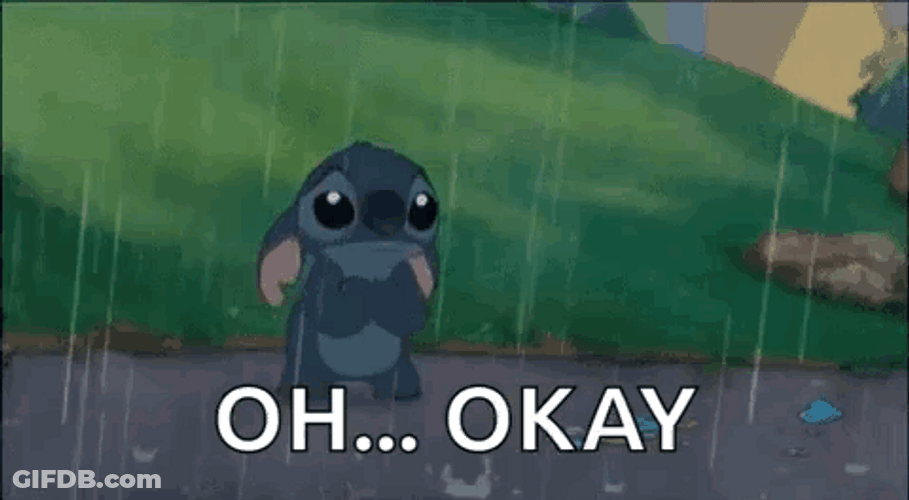 Oh Okay Stitch In Rain GIF