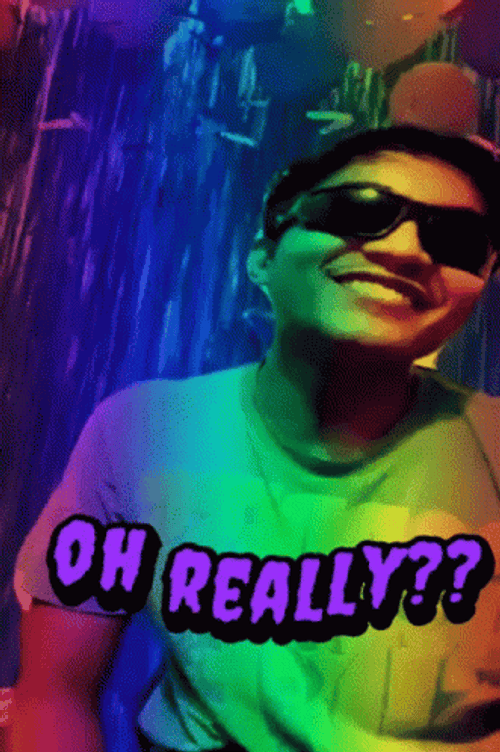 Oh Really Rainbow Guy Nod GIF